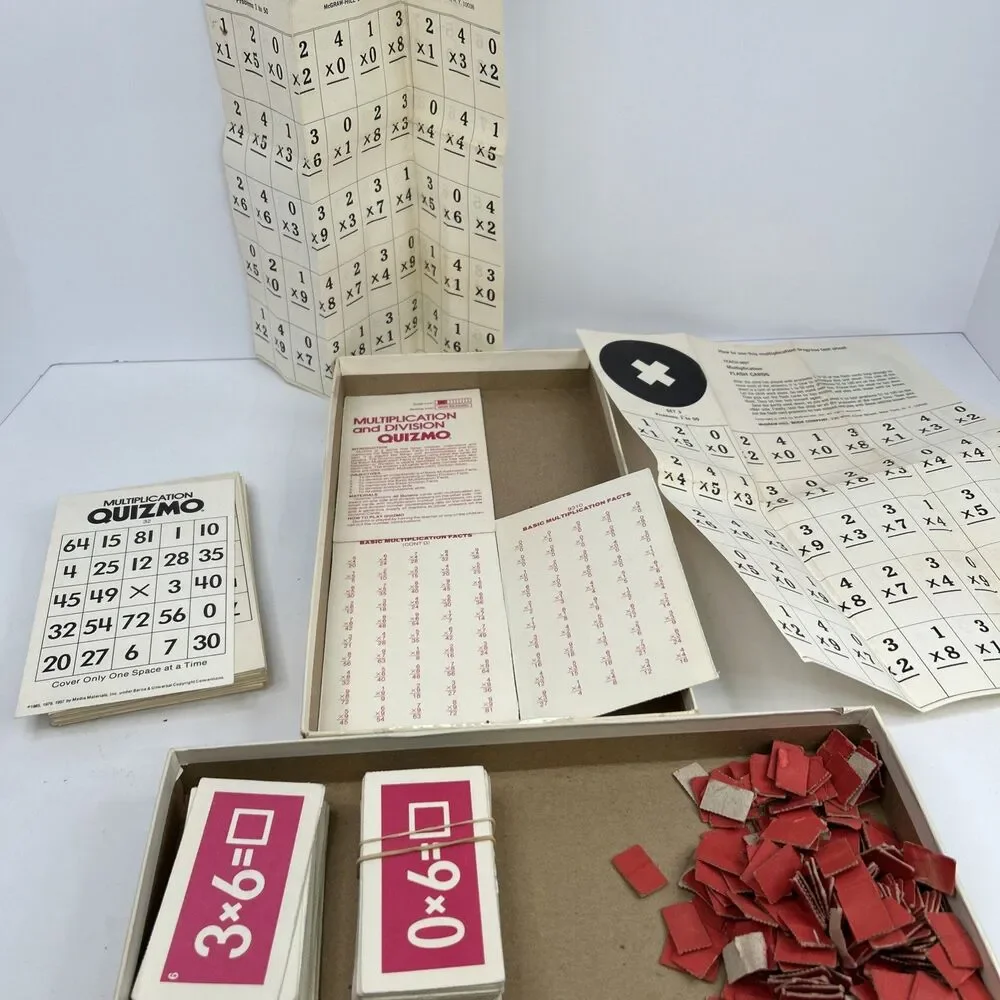 Vintage 1985 Quizmo Multiplication Division Game 9310 Complete with Tests